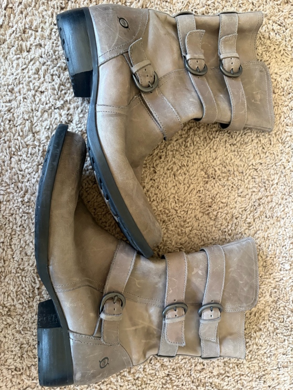 Born Gray Buckle Short-Heeled Boots - Picture 8 of 9